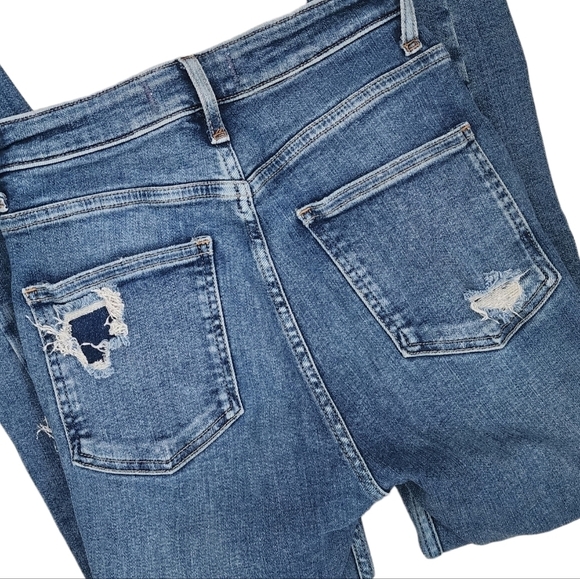Free People We The Free Sabrina Super Skinny Distressed High Rise Jeans Size 25. - Picture 8 of 10